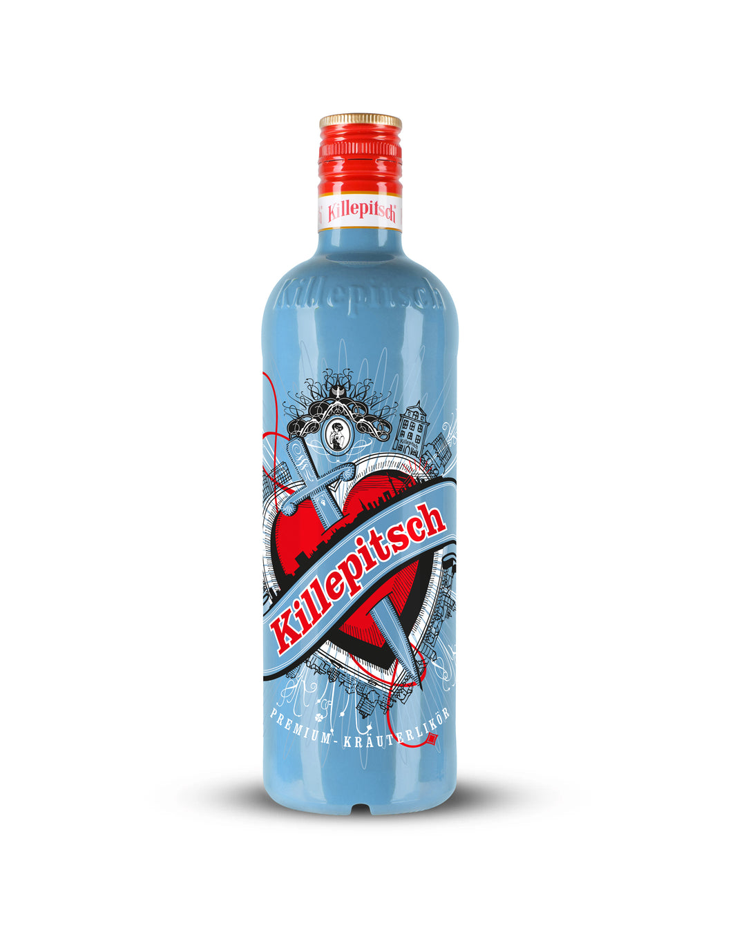 Killepitsch 42% - Premium-Kräuterlikör 0,7L Design Hellblau