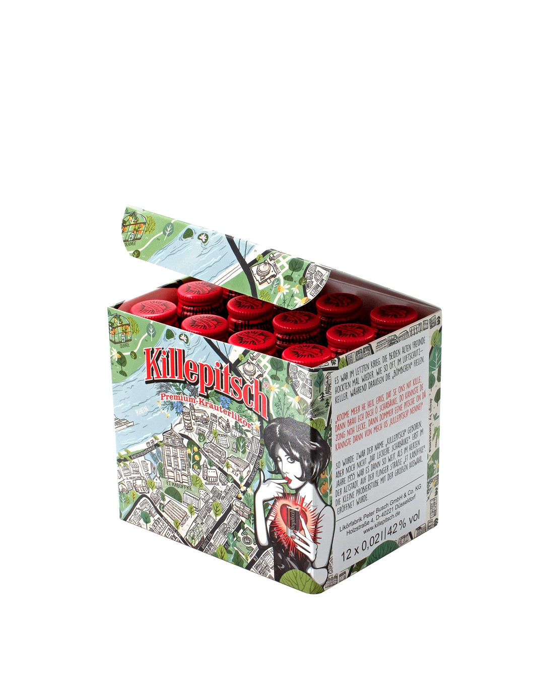 Killepitsch 42% - Premium-Kräuterlikör Düsseldorf Box 12 x 20ml Kräuterlikör Peter Busch GmbH & Co. KG