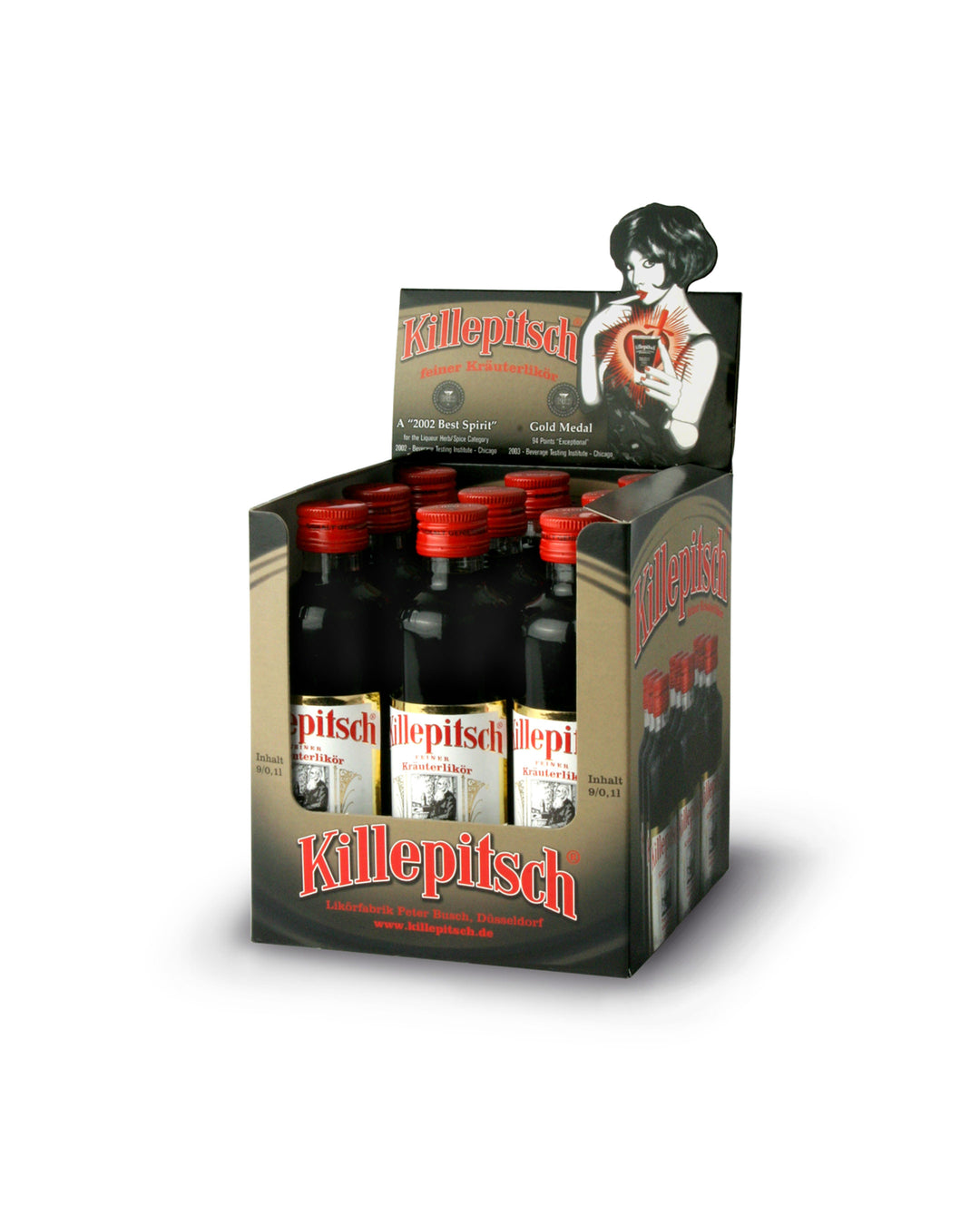 Killepitsch 42% - Premium-Kräuterlikör Display 9 x 100ml