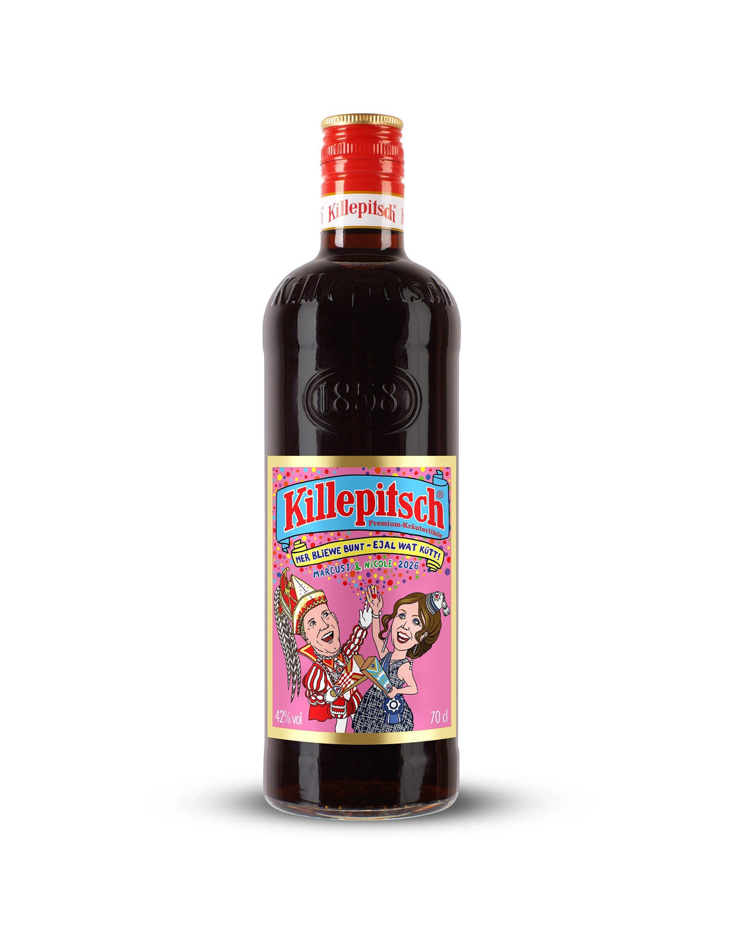 Killepitsch 42% - Premium-Kräuterlikör 0,7L Design Etikett "Karneval 2026" Kräuterlikör Peter Busch GmbH & Co. KG 