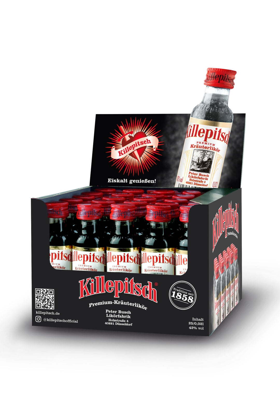 Killepitsch 42% - Premium-Kräuterlikör Display 25 x 20ml Kräuterlikör Peter Busch GmbH & Co. KG 