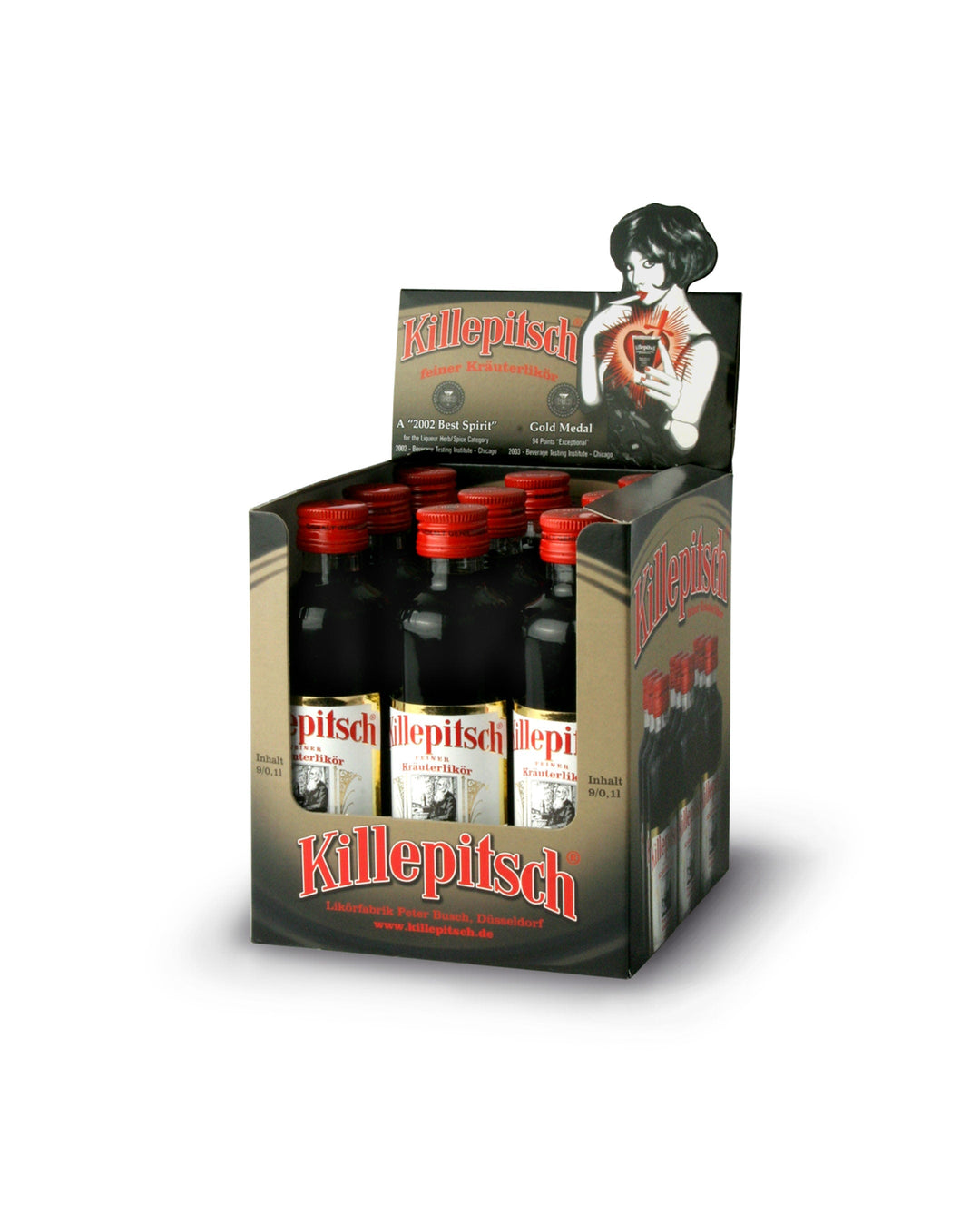 Killepitsch 42% - Premium-Kräuterlikör Display 9 x 100ml Kräuterlikör Peter Busch GmbH & Co. KG 